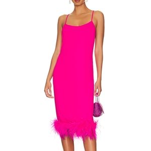 Amanda uprichard pink feather dress